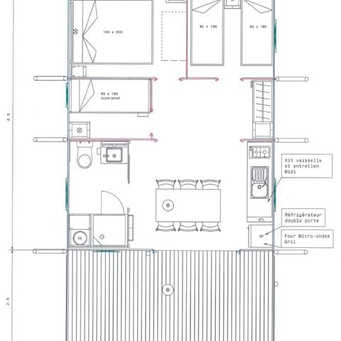 Safaritent 6 personen - Tent Lodge 3ch 6 pers