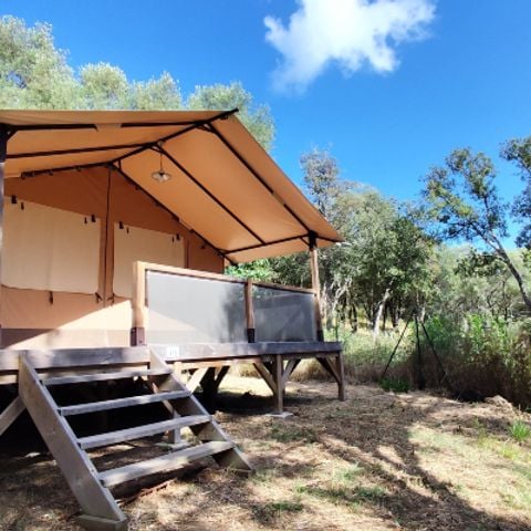 Tente en toile et en bois 5 personnes - Tente Lodge VICTORIA - 2 chambres