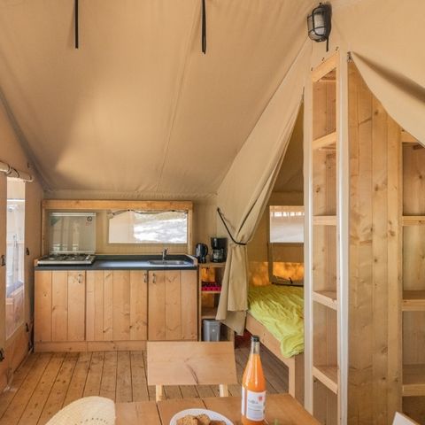 Canvas and wooden tent 5 persons - Lodge tent without bathroom