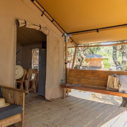 Canvas and wooden tent 5 persons - Lodge tent without bathroom