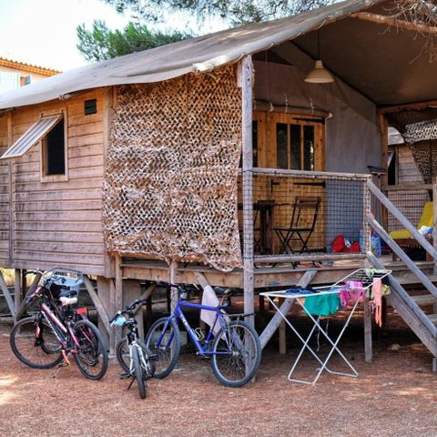 TIENDA DE LONA Y MADERA 5 personas - Palmera