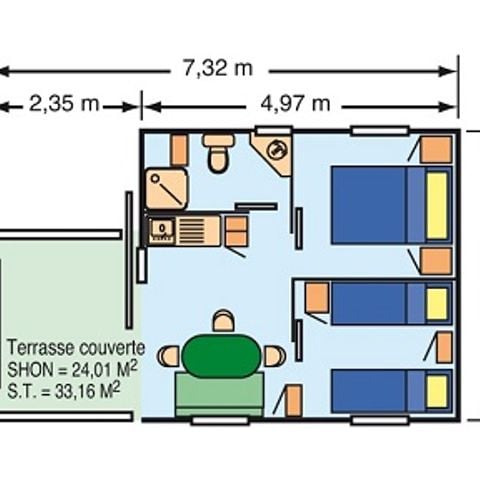 Bungalow 4 personas - Bungalow Moréa 2 a 4P