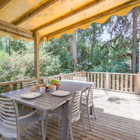 Mobilheim 6 personen - Mobile Home | Premium | 3 Schlafz. | 6 Pers. | Erhöhte Terrasse | Klima.