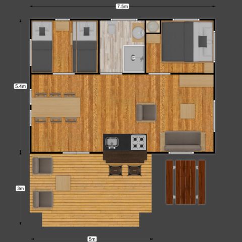 BUNGALOW TOILÉ 4 personnes - Luxury Lodge