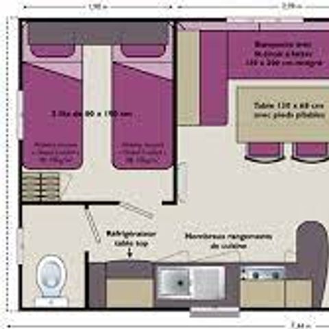 Mobile home 5 persons - for 4 people in zone B