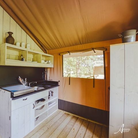 Canvas and wooden tent 4 persons - Woodlodge sleeps 4 (2 bedrooms)