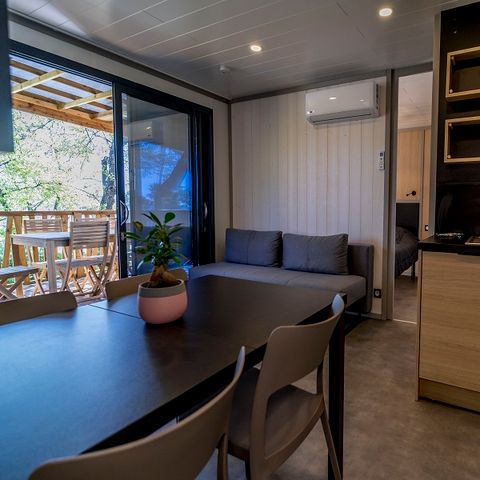 Stacaravan 7 personen - Lodge Prestige Pilotis Zeezicht