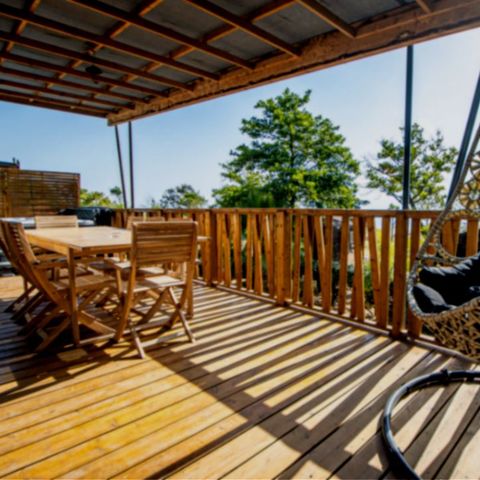 ALBERGUE 9 personas - Prestige Lodge sobre pilotes frente al mar 7p 3Ch SPA