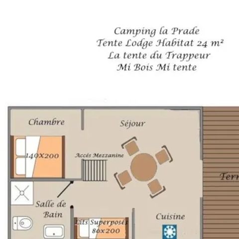 Tente en toile et en bois 6 personnes - LA TENTE DU TRAPPEUR HABITAT