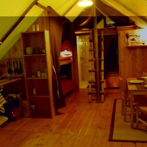 Canvas and wooden tent 6 persons - THE TRAPPER'S TENT HABITAT