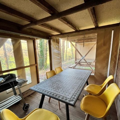 TENTE TOILE ET BOIS 6 personnes - LE NID ECOLODGE AVEC COUCHAGES EN ETAGE