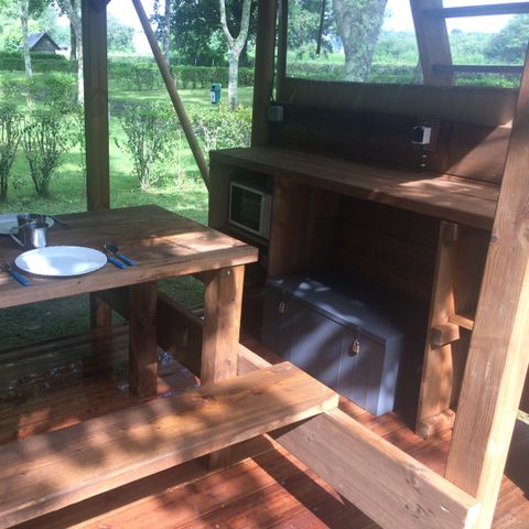 Tente en toile et en bois 2 personnes - Bivouac 2 personnes - sans sanitaires