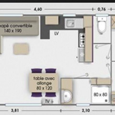 Stacaravan 8 personen - Stacaravan met 3 slaapkamers