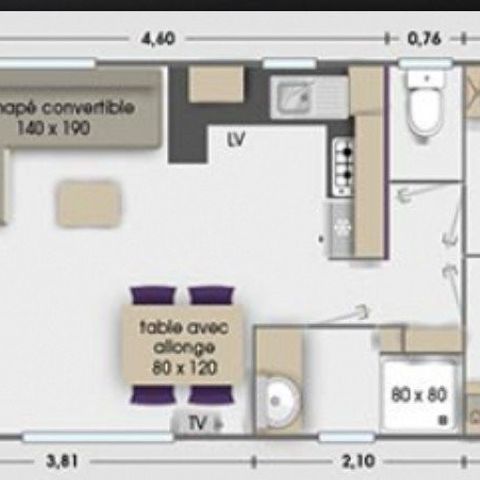 MOBILE HOME 8 people - 3 bedroom mobile home - BORA 608