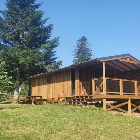 CHALET 5 personas - Eco-Lodge VIP 35m² con vistas al parque infantil, 2 dormitorios, 1 cuarto de baño (ropa de cama incluida)