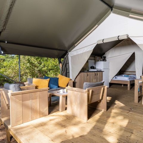 TENDA IN TELA E LEGNO 5 persone - Krk - Tenda Safari Comfort + aria condizionata