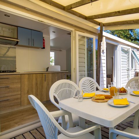 MOBILHOME 6 personas - Confort | 3 Dormitorios | 6 Pers. | Terraza elevada | Aire acondicionado