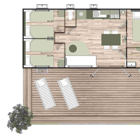 Stacaravan 4 personen - 35m² - PREMIUM