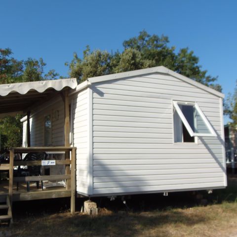 Mobilheim 5 Personen - Mobilheim DOMINO 25m² KLIMATISIERT+ überdachte Terrasse 10m²