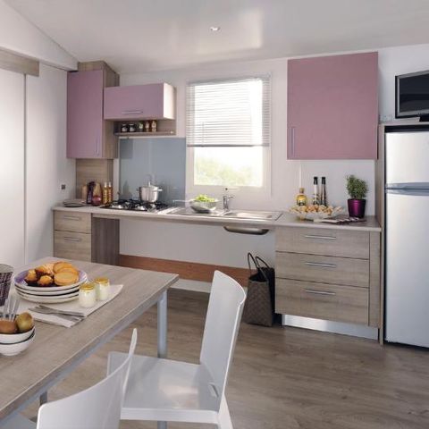 MOBILHOME 4 personnes - Mobilhome HELIOS climatisé PMR (Personne à Mobilité Réduite) 32m² + terrasse semi couverte 15m²