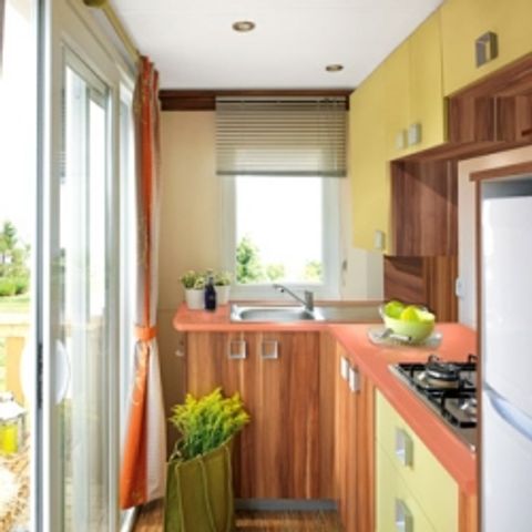 Mobilheim 6 Personen - Mobilheim RIVIERA 35m² KLIMATISIERT + halbüberdachte Terrasse 15m²