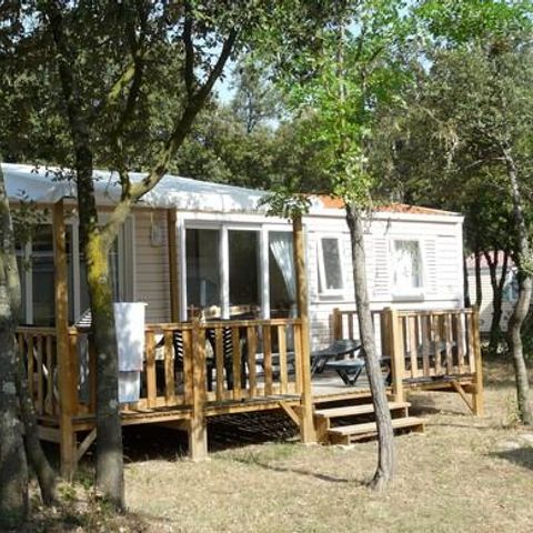 Stacaravan 6 personen - Stacaravan RIVIERA 35m² AIR CONDITIONED + 15m² halfoverdekt terras