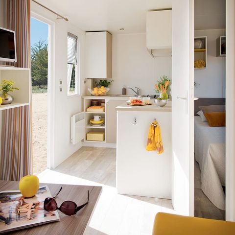 MOBILHEIM 2 Personen - Mobilheim Saphir 18m² + überdachte Terrasse + Klimaanlage