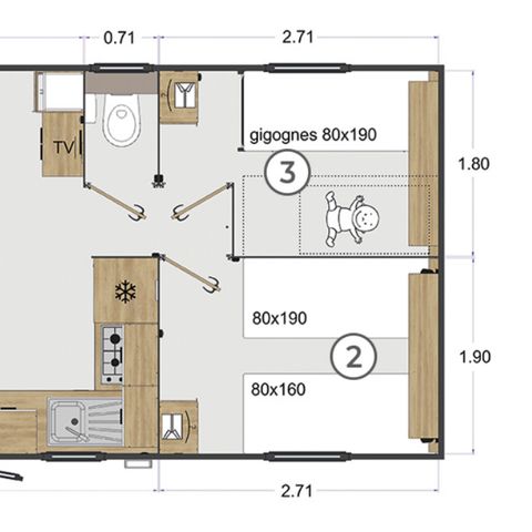 Mobile home 6 persons - 2023 Family 6 people Premium