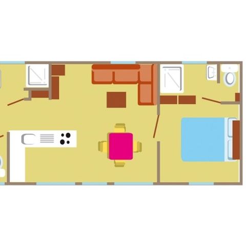 MOBILHEIM 6 Personen - Mobilheim Confort+ 6 Personen 3 Zimmer 40m²