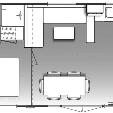 Mobilhome 6 personnes - Loisir+ - 3 chambres - 2 salles de bain 39m²