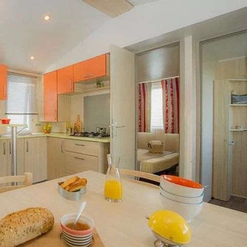 Mobilheim 6 Personen - Comfort | 3 Zi. | 6 Pers. | Terrasse Einzelzimmer | 1 Bad | Klimaanlage