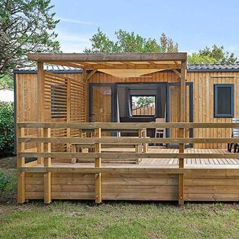 Mobilhome 6 personnes - Mobil-home | Premium | 3 Ch. | 6 Pers. | Terrasse surélevée | Clim. | TV