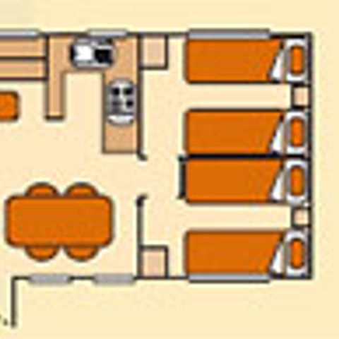 MOBILHEIM 6 Personen - Cottage Standard 3 Zimmer + Klimaanlage