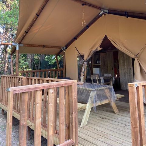 TENDA IN TELA E LEGNO 4 persone - Tenda lodge con 2 camere da letto