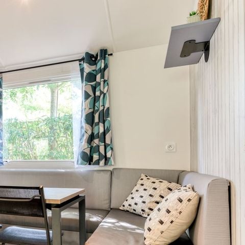 Stacaravan 4 personen - 2 slaapkamers - 4 personen, halfoverdekt terras, Clim TV