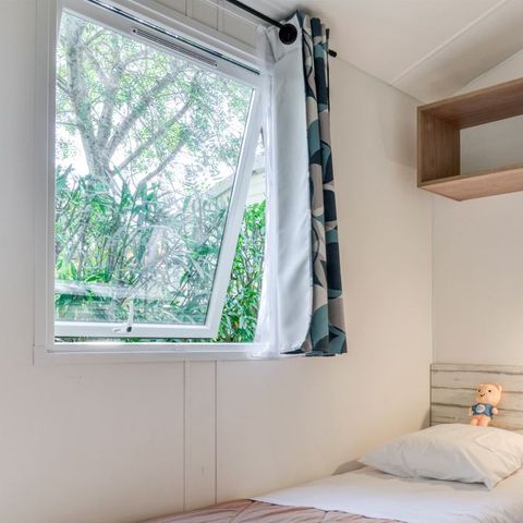 Stacaravan 4 personen - 2 slaapkamers - 4 personen, halfoverdekt terras, Clim TV