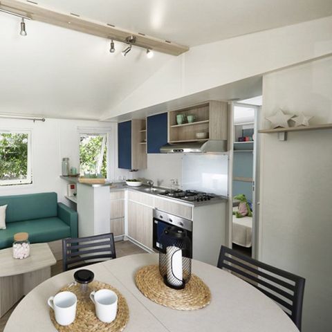 MOBILHOME 6 personas - 3 dormitorios - 6 plazas, terraza semicubierta, Clim TV