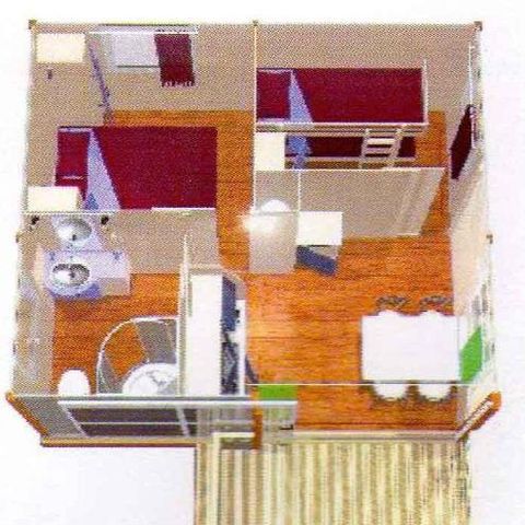 Chalet 4 persons - Standard 20m² - 2 bedrooms + covered terrace