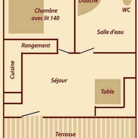 Chalet 2 personen - Standard 20m² - 1 Schlafzimmer + überdachte Terrasse