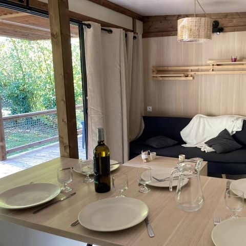 Chalet 6 personnes - Portland Premium 35m² - 3 chambres - TV - Lave-vaisselle - Terrasse semi couverte