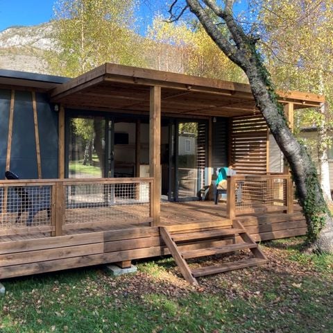 Chalet 6 personen - Portland Premium 35m² - 3 Schlafzimmer + TV + LV + Halbüberdachte Terrasse