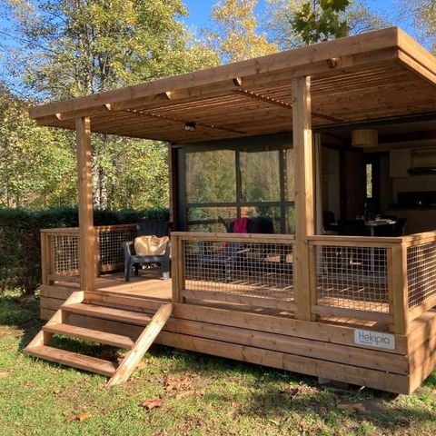 CHALET 5 personnes - Morea Premium 25m² - 2 chambres + TV + LV + terrasse couverte