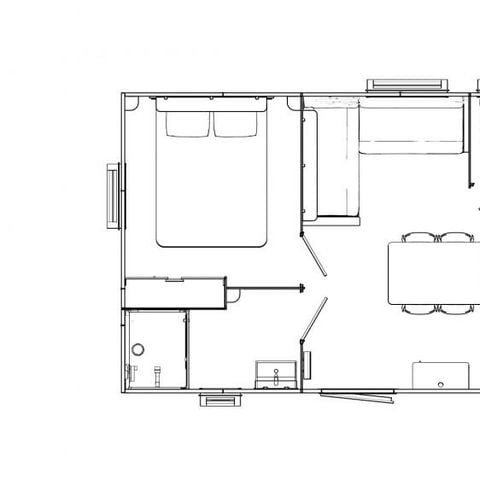 MOBILHOME 4 personnes - Home Flower Premium 29 m² - 2 chambres + TV + LV +Terrasse + Clim