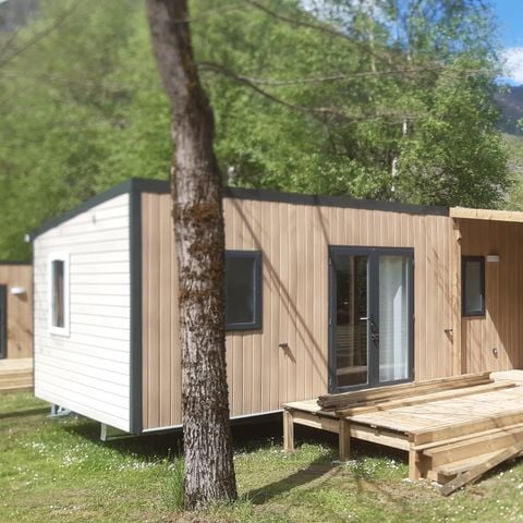 MOBILHOME 6 personnes - Home Flower Premium 33m² - 3 chambres + TV + LV  + Terrasse + Clim