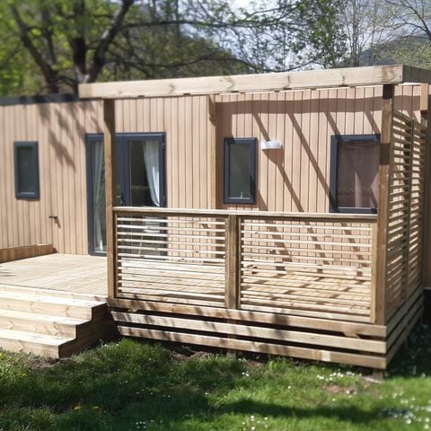 MOBILHOME 6 personnes - Home Flower Premium 33m² - 3 chambres + TV + LV  + Terrasse + Clim