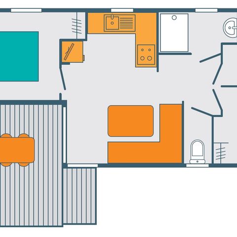 Mobilheim 6 Personen - PREMIUM 6 pers (28m²)