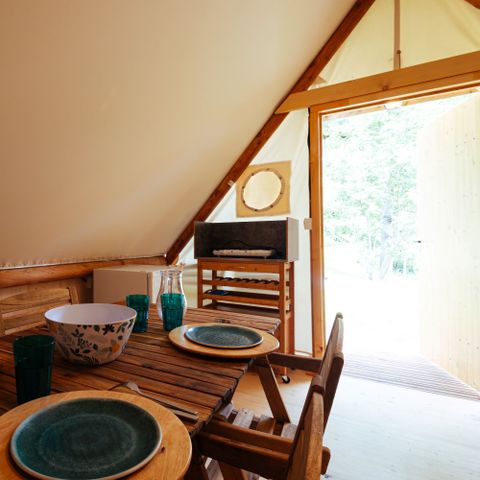 TIENDA DE LONA Y MADERA 4 personas - LODGE TRAPPEUR 4 pers