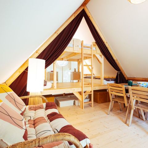 TENDA IN TELA E LEGNO 4 persone - Alloggio TRAPPEUR 4 pers