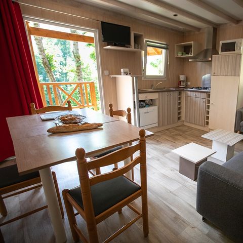 Chalet 6 persons - Wooden chalet 3 bedrooms TV LV Covered terrace