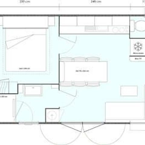 Mobile home 6 persons - 3-bedroom mobile home MARMOTTE TV LV Semi-covered terrace